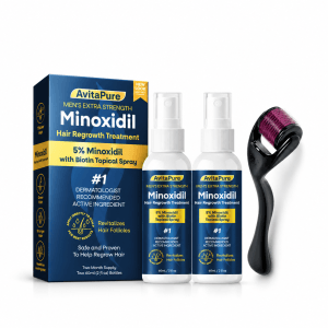 Minoxidil 5% — ২ ফাইল + ডার্মা রোলার
