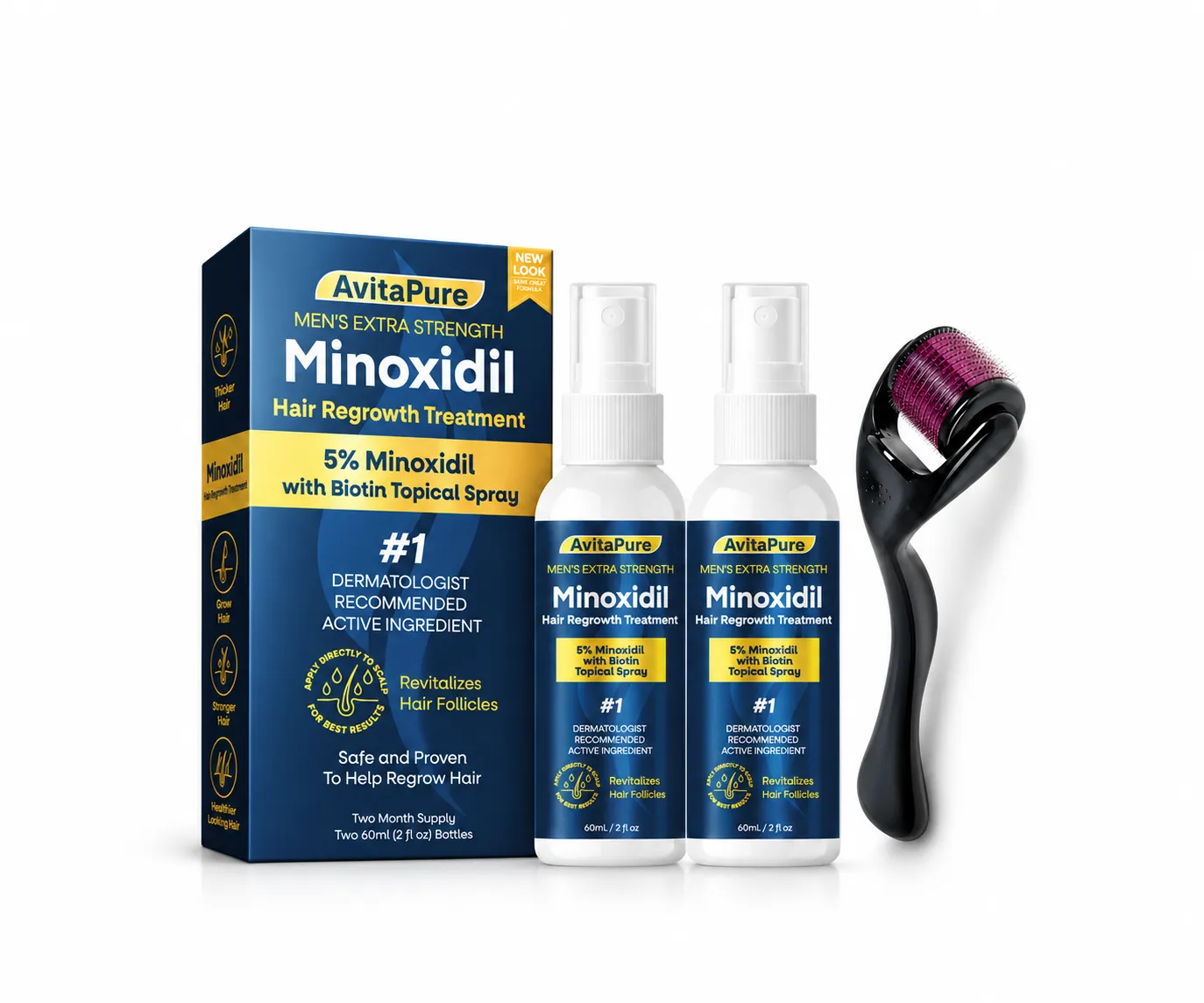 AvitaPure Two Bottles and Derma Roller
