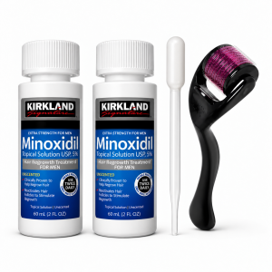 Kirkland Minoxidil 5% — ২ ফাইল + ডার্মা রোলার